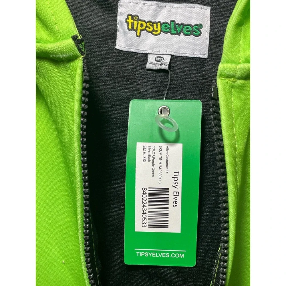 Tipsy Elves Alien Halloween Costume Hooded Jumpsuit Adult 2XL NWT